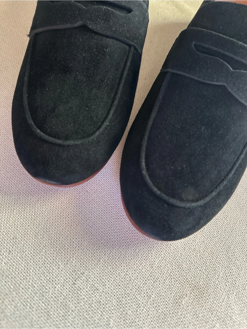 Quince Italian Suede Penny Loafers Black  New In Box Flats | 9